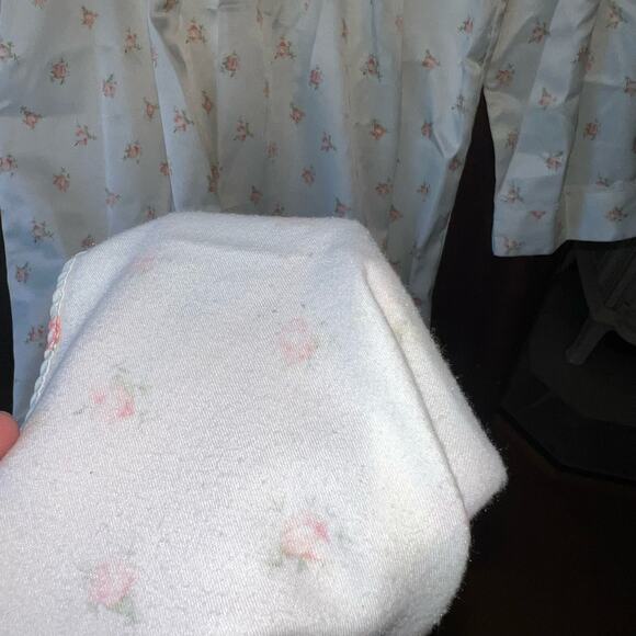 Vintage Miss Elaine Long Nightgown Floral Small Pink White Satin lined - Picture 6 of 14